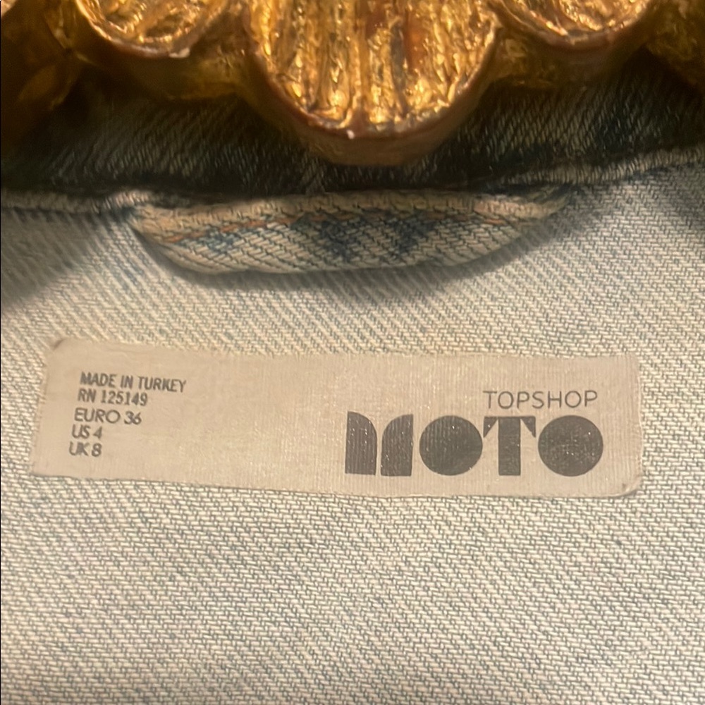 Topshop Blue Jean Jacket Modern Two-Tone Design - Picture 2 of 6